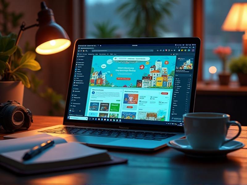 A digital collage of popular online platforms like Upwork, Fiverr, Chegg, and Etsy, displayed on a sleek, modern laptop screen. The background features a workspace with a notebook, pen, and a cup of coffee, emphasizing productivity and convenience.