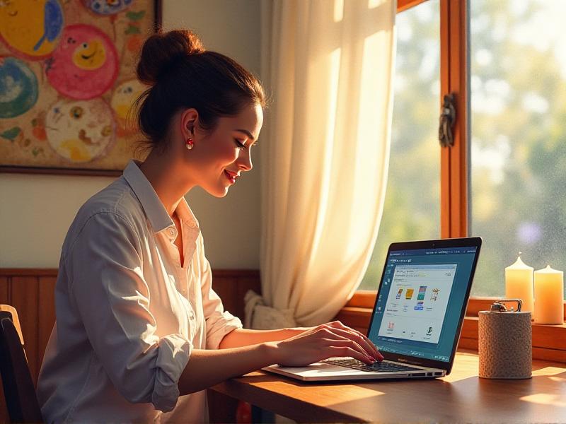 A person typing on a laptop with multiple browser tabs open, showcasing freelancing platforms and e-commerce websites. The scene is set in a cozy café with a warm, inviting atmosphere, highlighting the flexibility of earning income online.